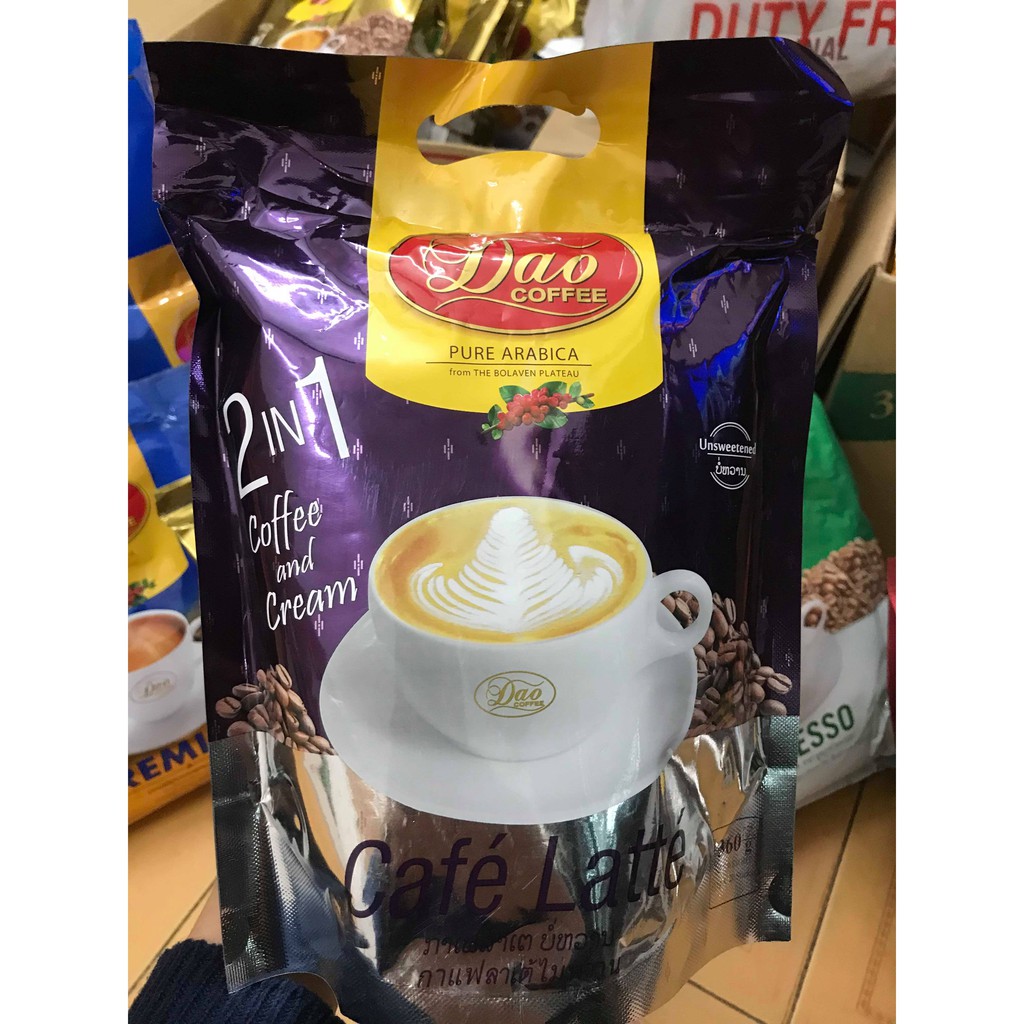 Dao Coffee, 2in1 LATTE( không đường), 360g(20 gói)