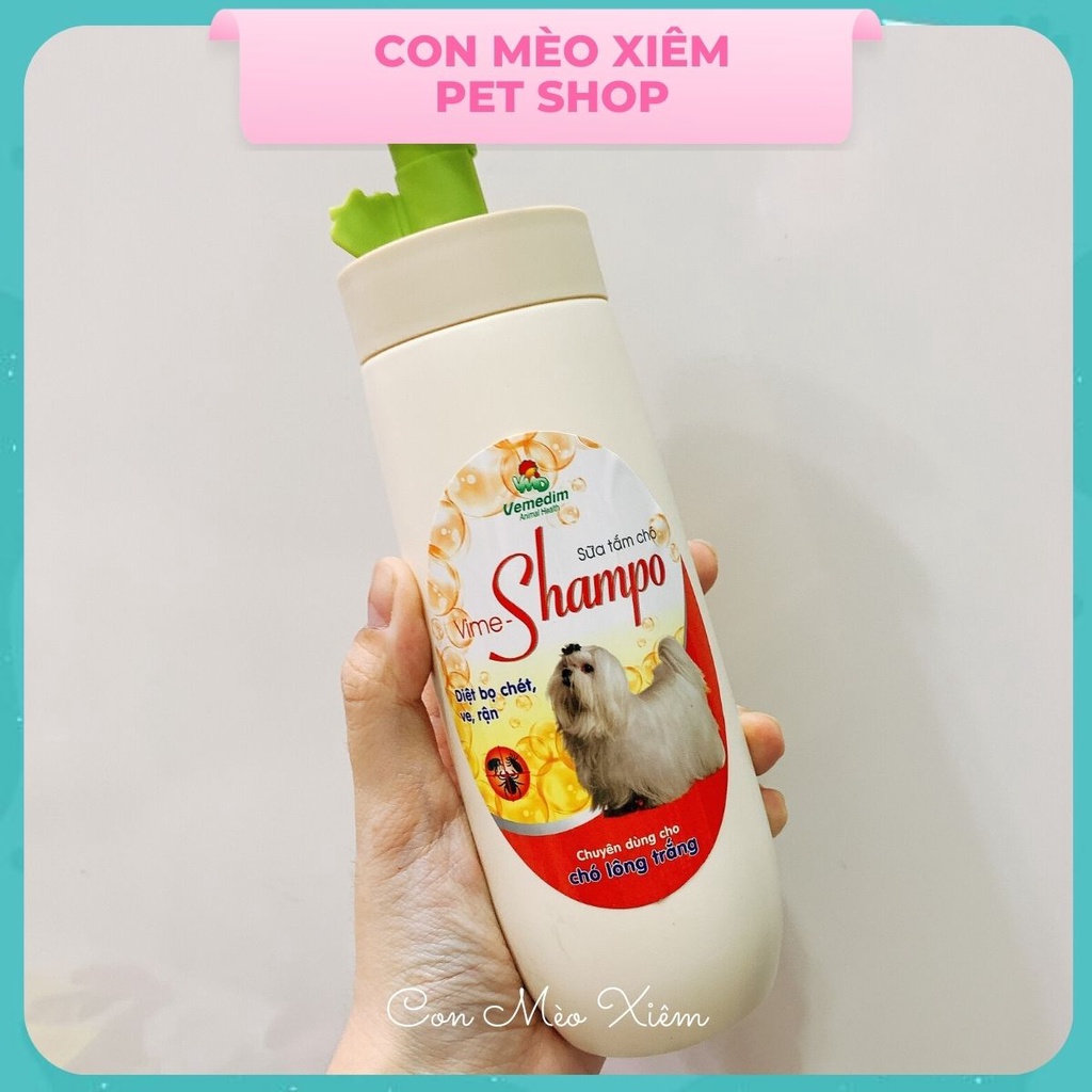 Sữa tắm cao cấp chó ve rận bọ chét Vemedim 300ml, chăm sóc dưỡng lông thú cưng Con Mèo Xiêm