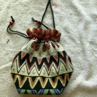 Túi chéo rút dây thổ cẩm baby 2 trong 1  đựng chìa khóa và điện thoại, sóc con  - tui cheo TCTL0088