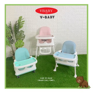 GHẾ ĂN DẶM 808 HANBEI 3 CHỨC NĂNG VÀ VBABY G02 MẪU NÂNG CẤP CỦA HANBEI - CÓ ĐỆM + BÁNH XE ( HÀNG CHÍNH HÃNG)