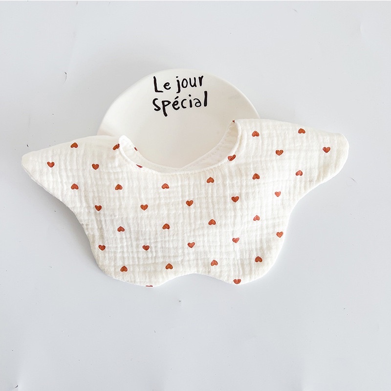 Yếm đeo cổ vải muslin cho bé trai bé gái phong cách Hàn Quốc 0-2 tuổi