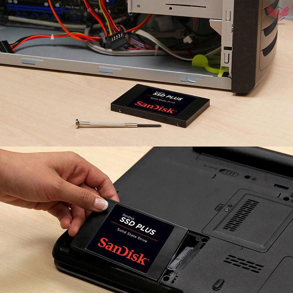 SANDISK Ổ Cứng Ssd Plus 2.5inch Sata3.0 120gb Chống Sốc Yên Tĩnh Cho Laptop / Máy Tính