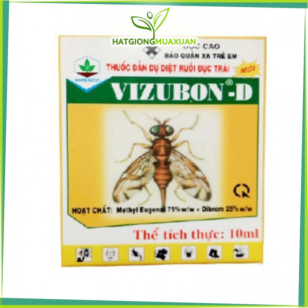 [HOT] Chế phẩm dẫn dụ diệt ruồi vàng 1 hộp Vizubon 10ml (1 chai dẫn dụ và 1 chai diệt ruồi) c/lượng, hg C/ty.