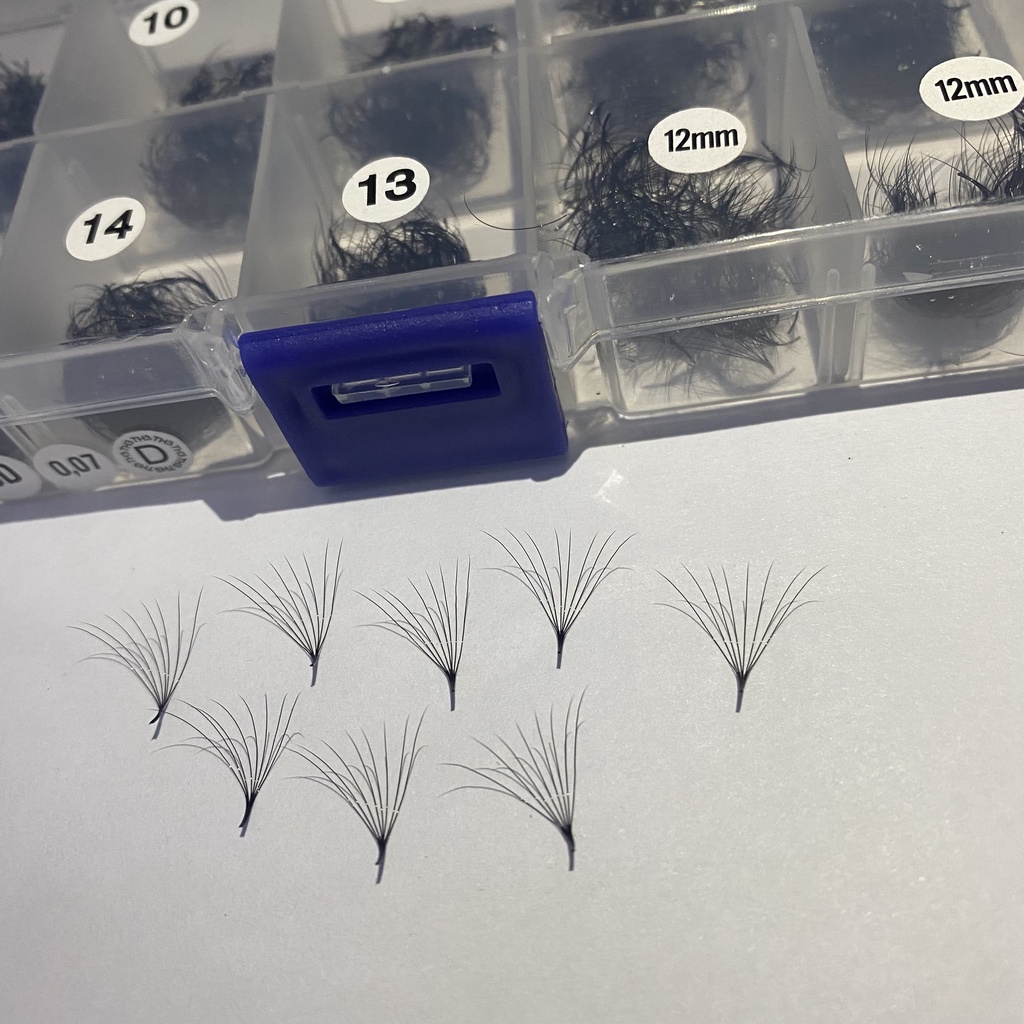 Mi FAN 8D MIX SIZE (8-&gt;13)(9-15) mm C -CC - D 0.05- 007  (1000fan)_ dụng cụ nối mi_THÚY HÀ