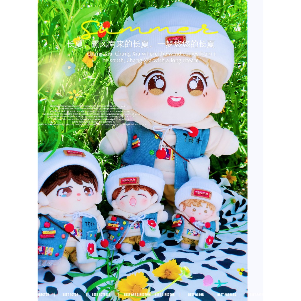 Bộ đồ Ngôi sao mùa hè cho bé doll 10cm 15cm 20cm 40cm