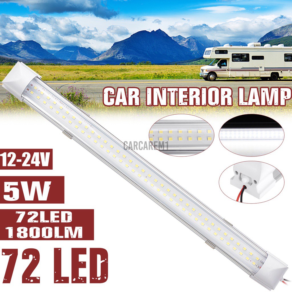 12V 72 LED Strip Light Bar Car Interior Lamp Caravan 4WD Camping Boat Fishing