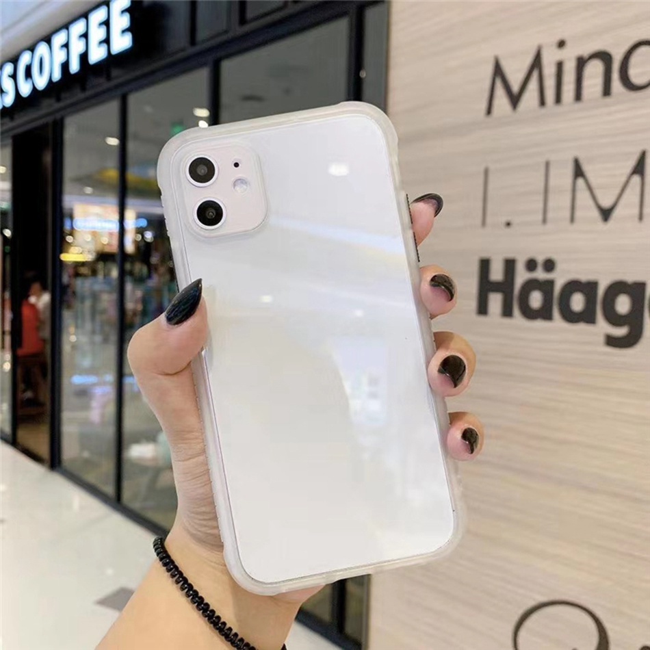 Ốp điện thoại cứng trong suốt viền mềm cho OPPO RENO 3 4 A3S A5S A7 A8 A12E A31 A15s A5 A9 2020