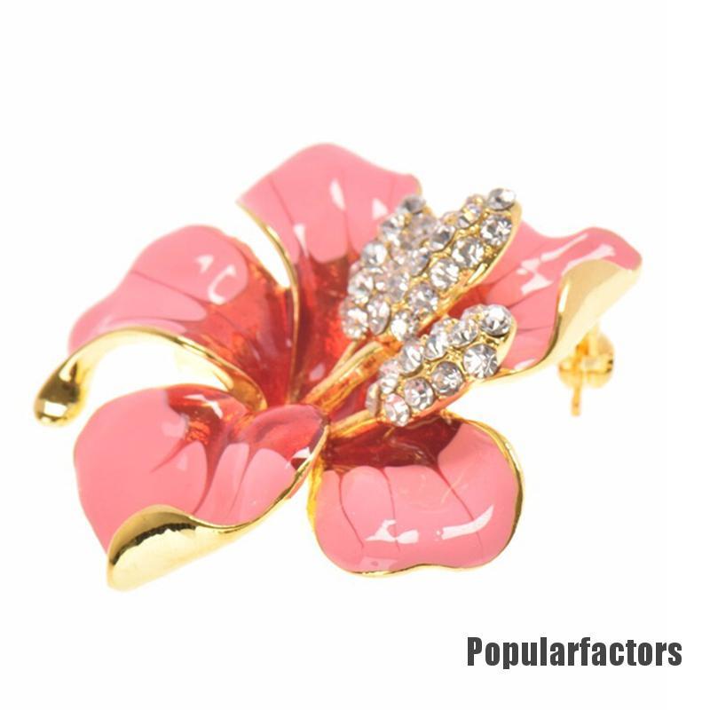 Ghim cài áo trang trí hình hoa loa kèn đính kim cương giả thời trang cho nữ