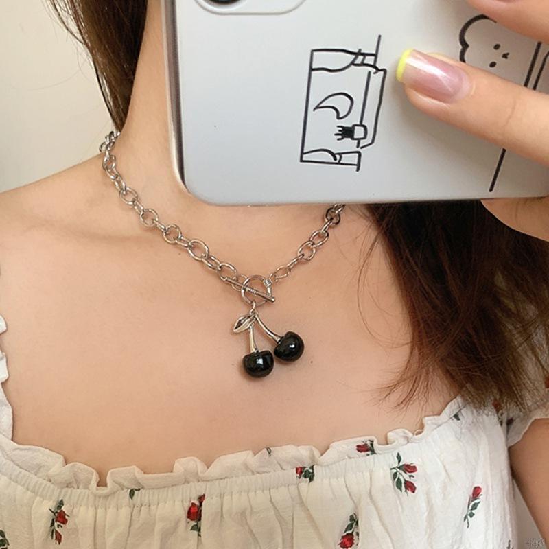 Dây Chuyền Hợp Kim Mặt Hình Trái Cherry Xinh Xắn Cho Nữ