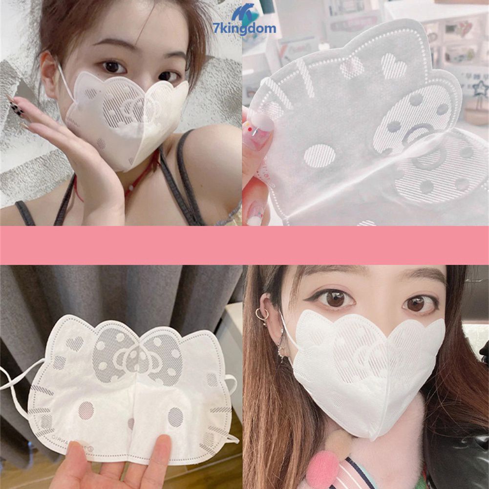 Có 10 Cái Trưởng Thành Hellokitty Mặt Nạ Trắng Đen Lưới Màu Đỏ Dễ Thương 3d Ba Chiều In Hình Mèo Kitty Dùng Một Lần Miệng và Mặt Nạ Mũi Cá Tuyết