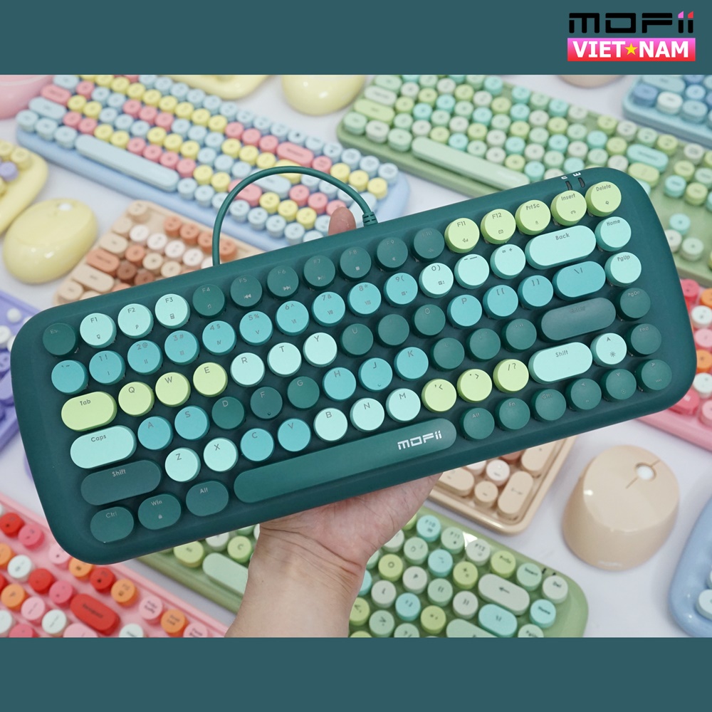 BÀN PHÍM CƠ MOFII CANDY M CHÍNH HÃNG MÀU XANH blue switch tương thích cả hệ điều hành Windows và Mac os