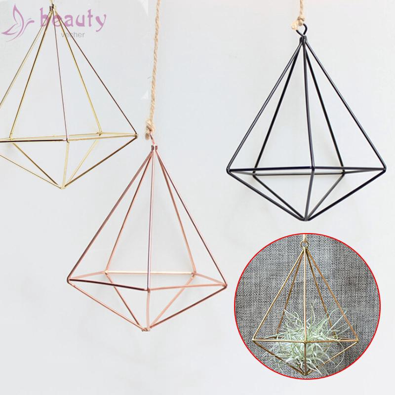 Unique Hanger Furnishing Design Basket Decoration Air Plant Flower Pot Ornament Wall Holder Garden Hanging geometric