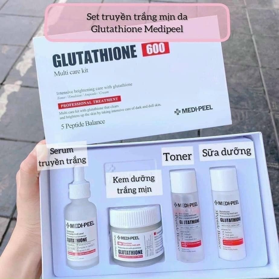 SET 4 MÓN DƯỠNG TRẮNG DA MEDIPEEL GLUTATHIONE 600 CHÍNH HÃNG - 10400