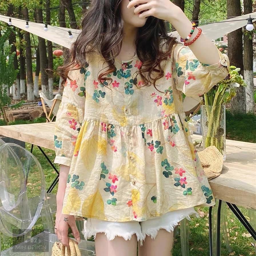 áo babydoll hoa cổ bèo tiểu thư Ulzzang ( HÀNG QCCC ) A. 206 aosomicongsothietke
