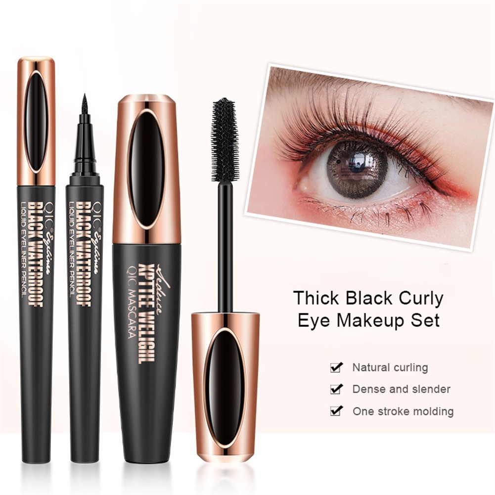 beautysecret bộ 2 món bút kẻ mắt QIC chống thấm nước và mascara làm cong dày mi không nhòe