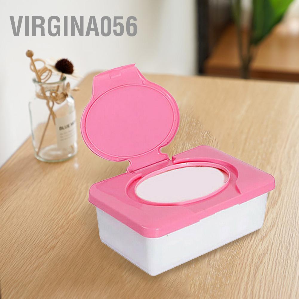 Hộp Nhựa Đựng Khăn Giấy Ướt Có Nắp Tiện Dụng Virgina056
