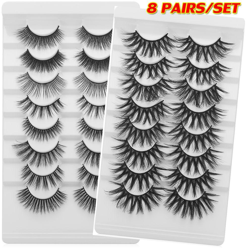 Set 8 Cặp Lông Mi Giả Mi Giả MIH SKONHED Trang Điểm Tự Nhiên