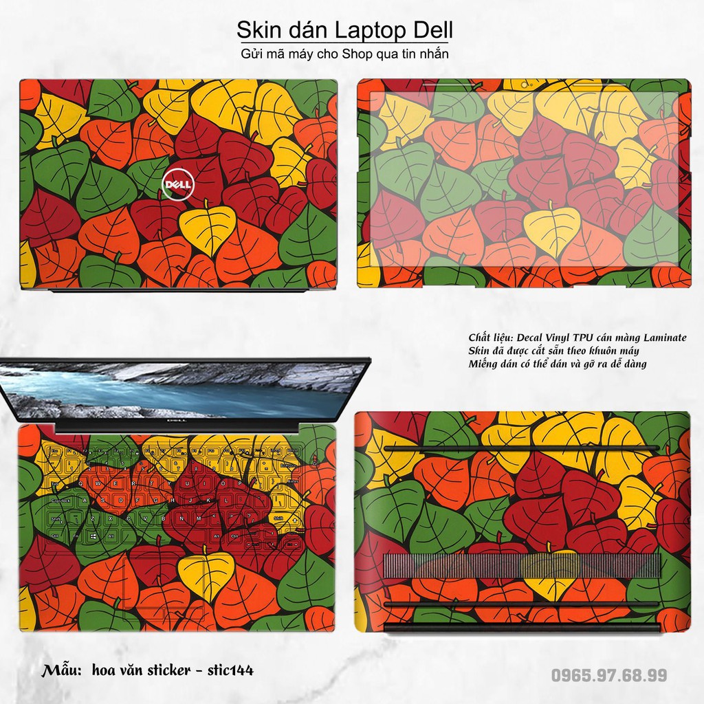 Skin dán Laptop Dell in hình Hoa văn sticker _nhiều mẫu 24 (inbox mã máy cho Shop)