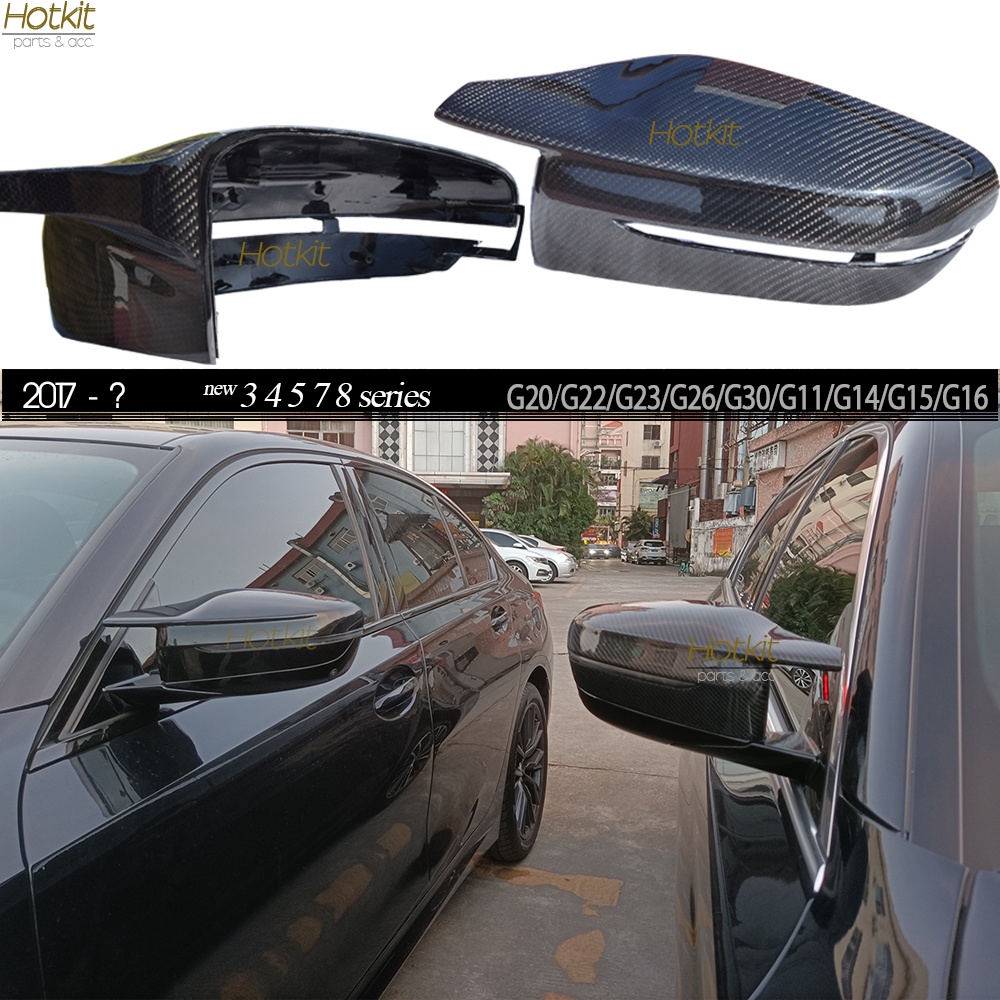 2021-M4-Look Sợi Carbon Thay Thế Cửa Gương Nắp Dành Cho Xe BMW 3 4 5 7 8 Series G20 G22 G23 G26 G30 