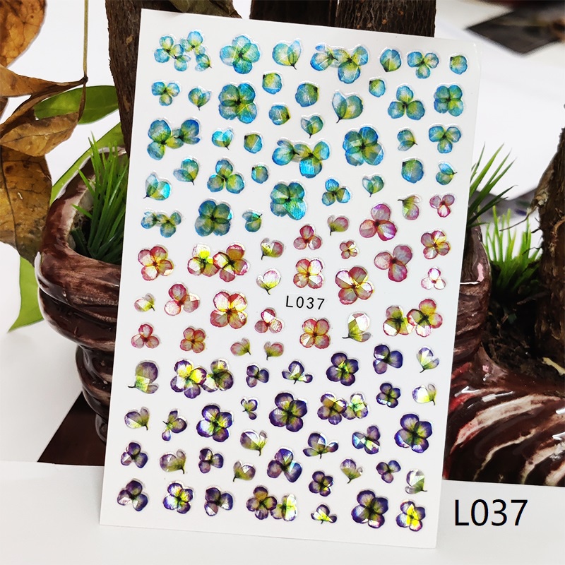 1 Miếng Dán Trang Trí Móng Tay Hình Hoa Lá Trái Tim 3D Thời Trang