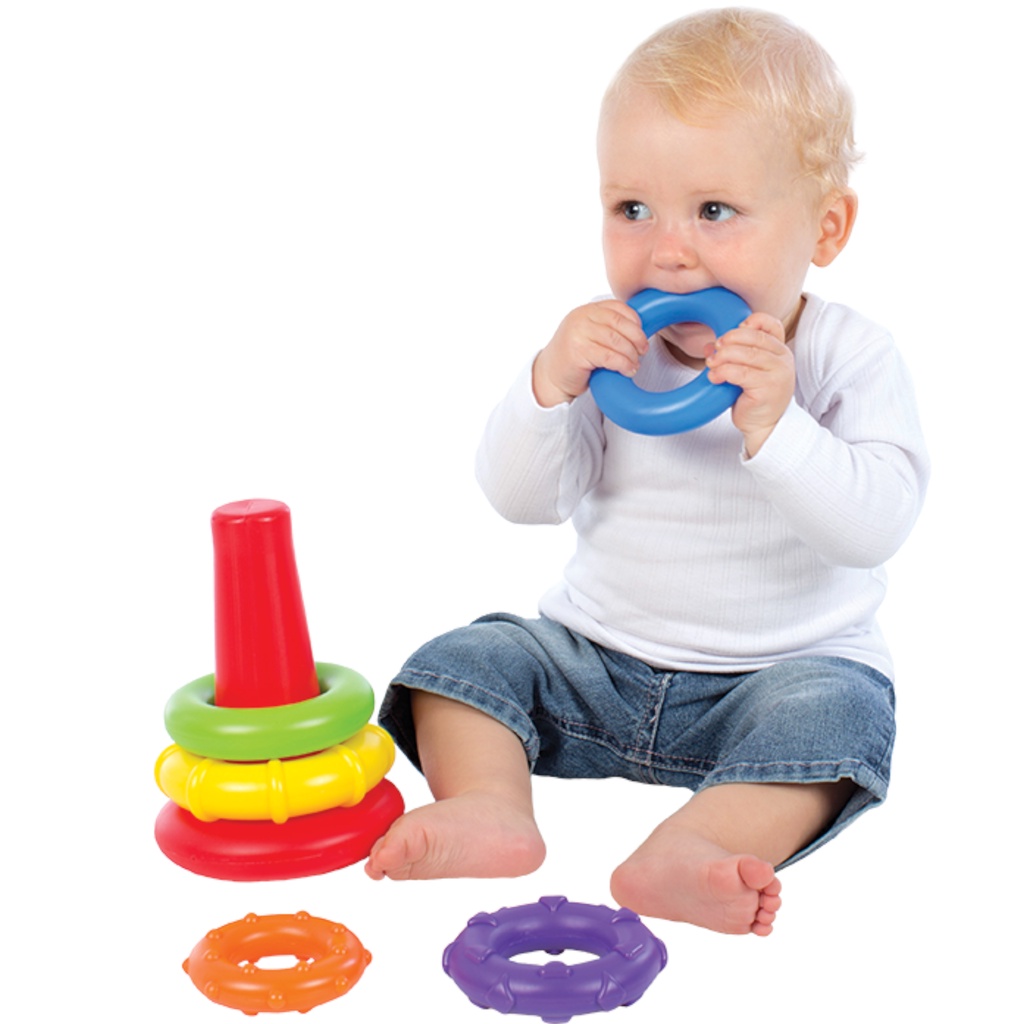 Đồ chơi tháp vòng sắc cầu vồng xếp chồng Playgro, cho bé từ 10-36+ tháng