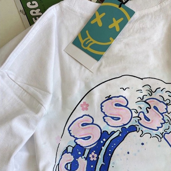 Áo thun ZHELIHANGFEI ngắn tay dáng rộng in họa tiết cá tính trẻ trung