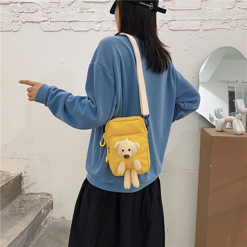 Túi tote vải mini đeo chéo Canvas Gấu thỏ mềm đẹp giá rẻ mã TOTE4