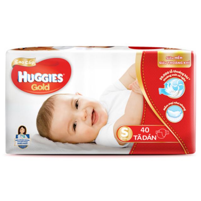 Tã dán cao cấp Huggies GOLD mới S40