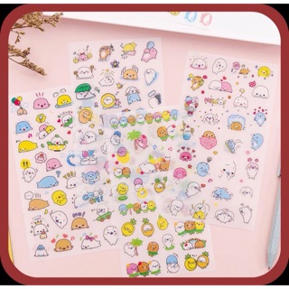 Combo 6 tấm Sticker Hoạt Hình đáng yêu - Hình dán trong suốt phong cách Hàn Quốc xinh - Nhãn dán nhiều mẫu cute giá rẻ