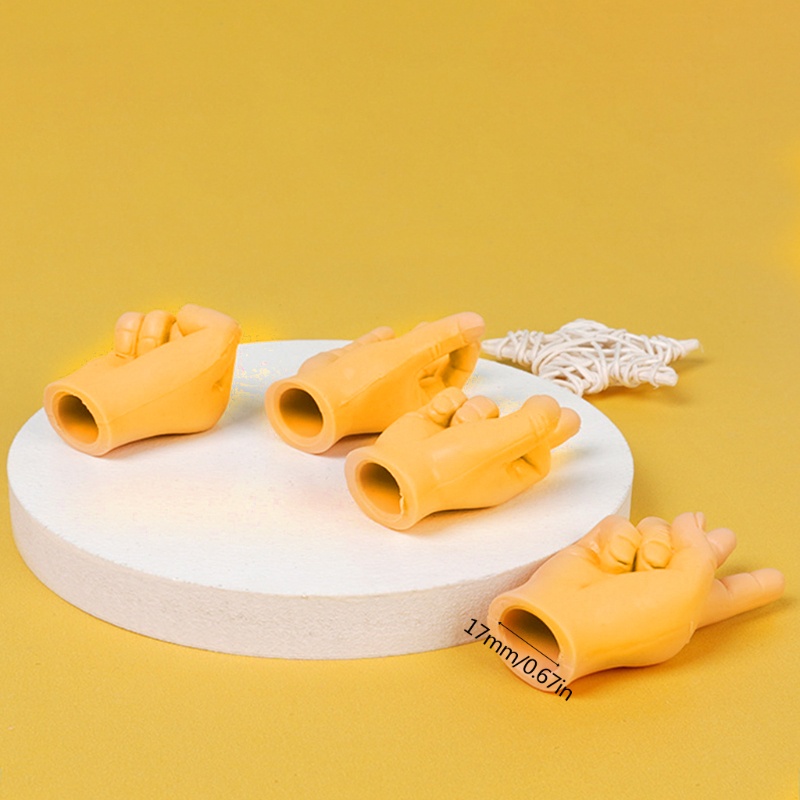 Con Rối Ngón Tay / Chân Mini Bằng Silicone Hình Bàn Tay Vui Nhộn