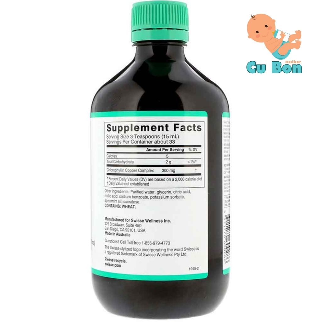 Nước diệp lục Swisse Chlorophyll của Úc 500ml hương vị thơm ngon dễ uống tốt cho sức khoẻ