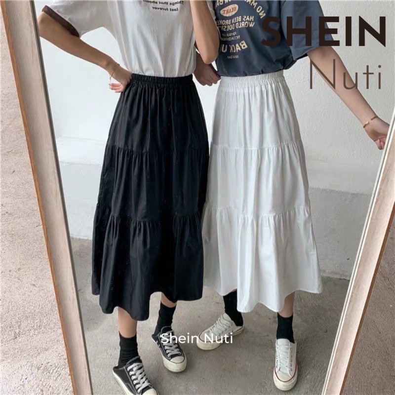 Chân váy dài xếp ly 3 tầng Ulzzang NUTI SHEIN - Chân váy dài dáng xoè chất voan xịn, mềm rủ cực đẹp