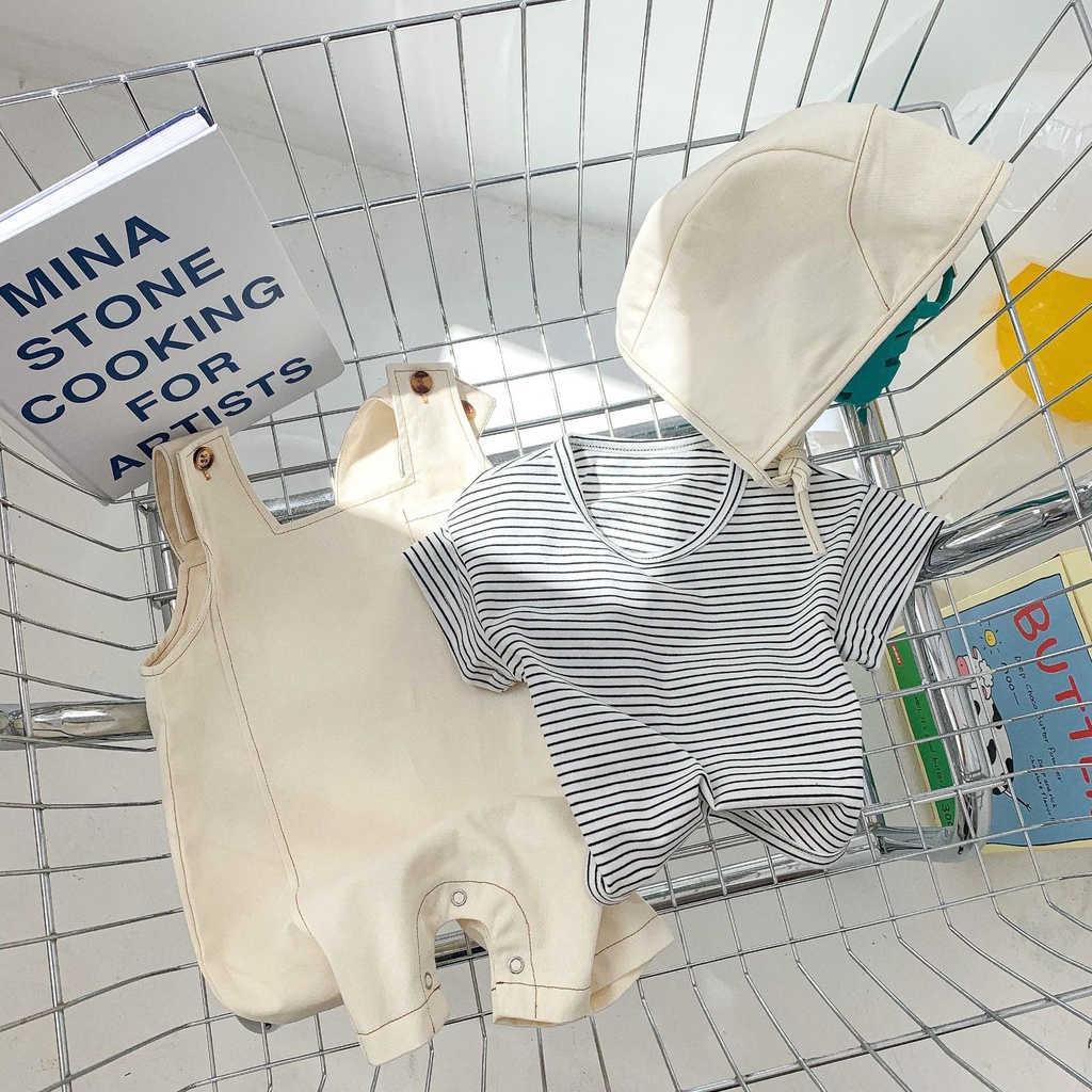 Yếm Bò Yếm Body Kèm Áo Phông Cộc Tay Hàng Xuất Dư Cho Bé MiuMiu Shop