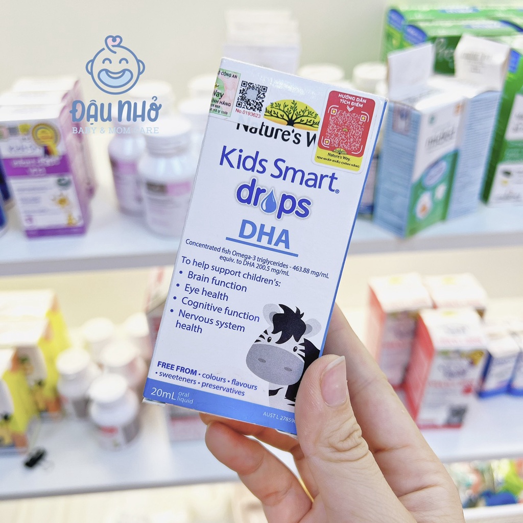 DHA Nature's Way Kids Smart Drops DHA Dạng Giọt Giúp Tăng IQ, Phát Triển Não Bộ Cho Bé 20ml
