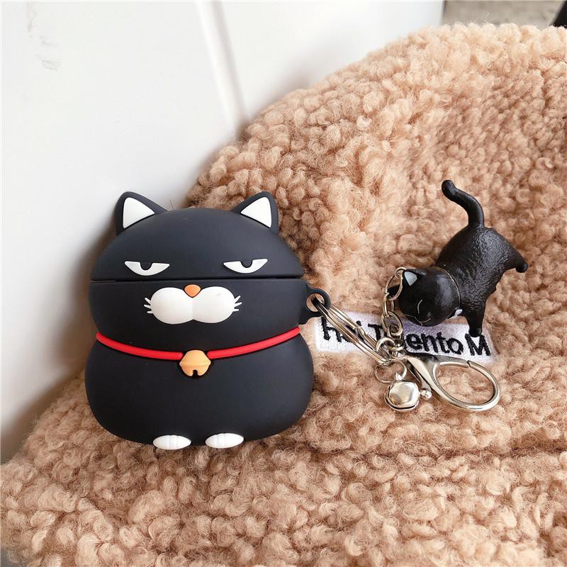 Bao Case Cho Airpods Mèo Asuma Đen