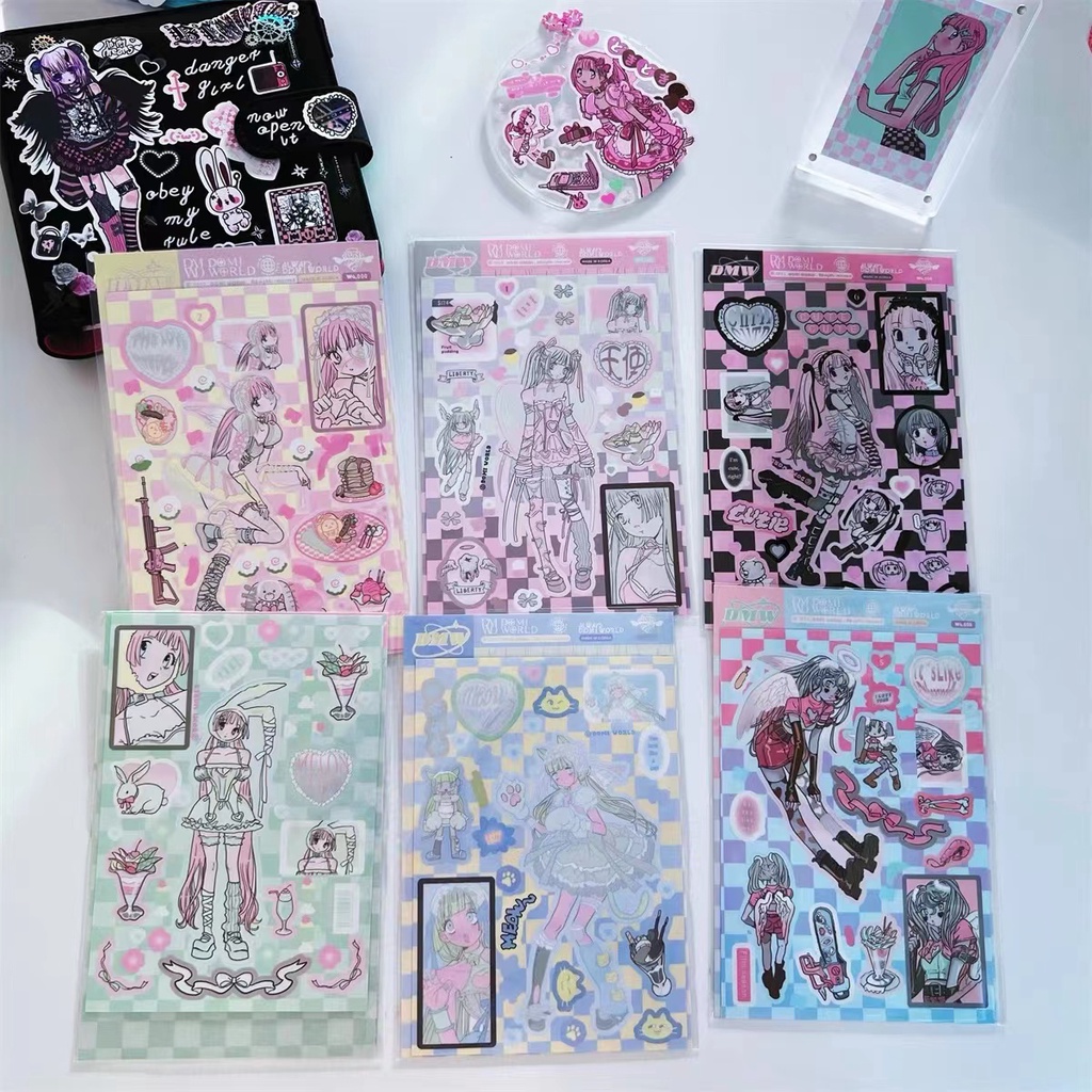 Peach 1Pcs Korean Ins Domi Flat for character stickers Journal Scrapbook Decor Sticker
