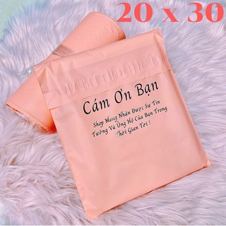 10 Túi Gói Hàng Dùng Thử Màu Hồng Đào Size 20x30
