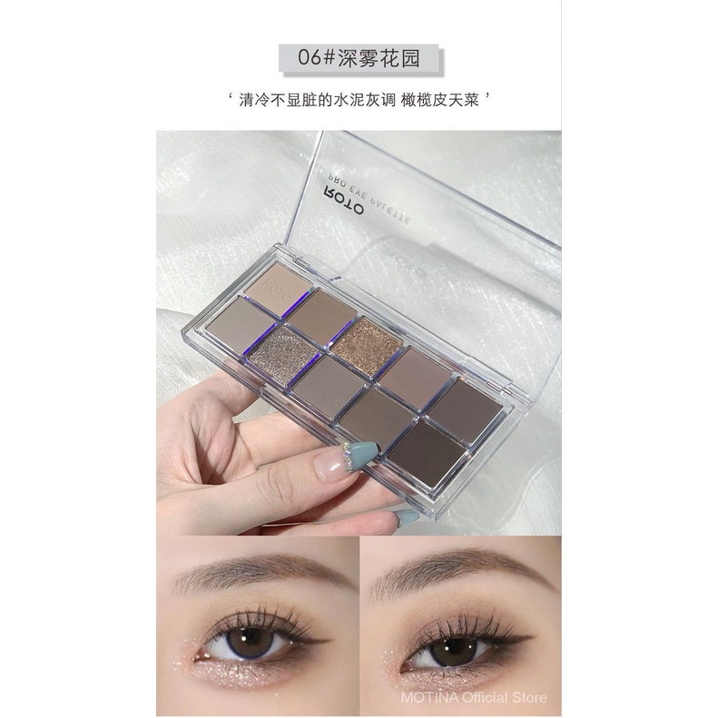 Bảng phấn mắt 10 màu sắc mịn lâu trôi