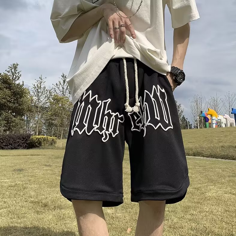 Quần Short Thể Thao Dáng Suông Rộng In Chữ Thoải Mái Thời Trang Phong Cách Hàn Quốc Cho Nam size M-3XL