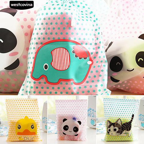 Túi PVC nhỏ có dây rút họa tiết hoạt hình xinh xắn dùng đựng đồ vật nhỏ tiện dụng