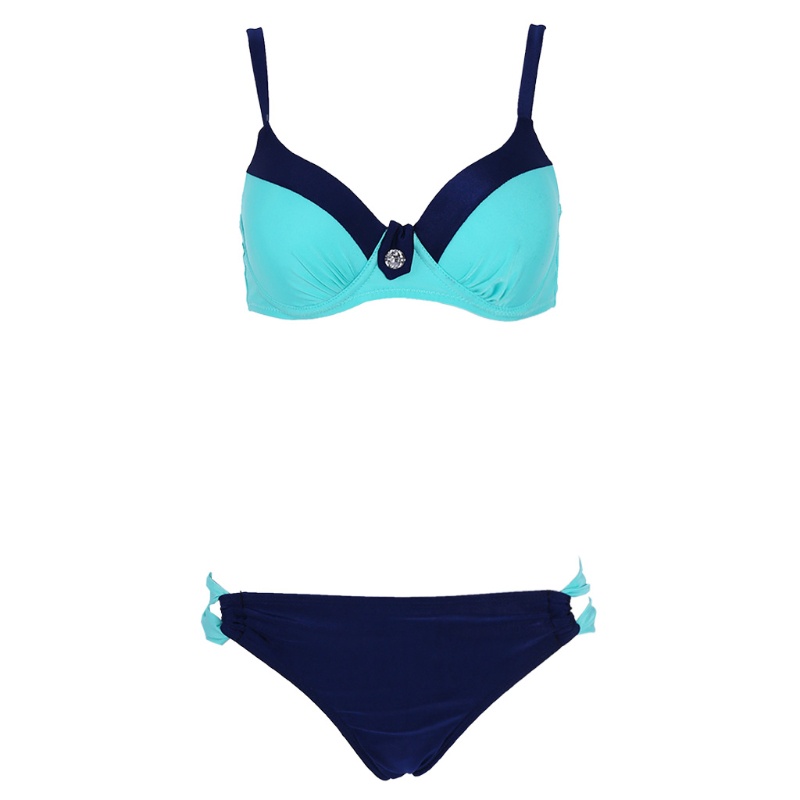 Bộ Đồ Bơi Bikini Hai Mảnh Có Đệm Nâng Ngực Màu Sắc Tương Phản Dành Cho Bạn Nữ