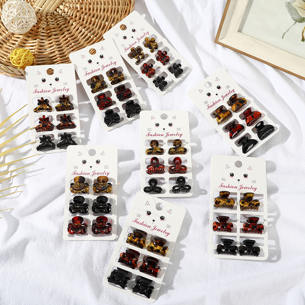 Haimeikang Set 6 kẹp tóc cỡ nhỏ kiểu dáng đơn giản dễ thương cho nữ