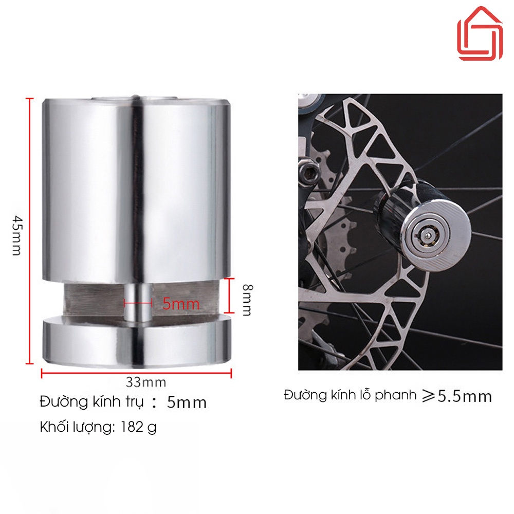 Khóa phanh đĩa chống trộm xe máy xe đạp điện, chất liệu thép không gỉ, chịu lực cao, - nhamoivn
