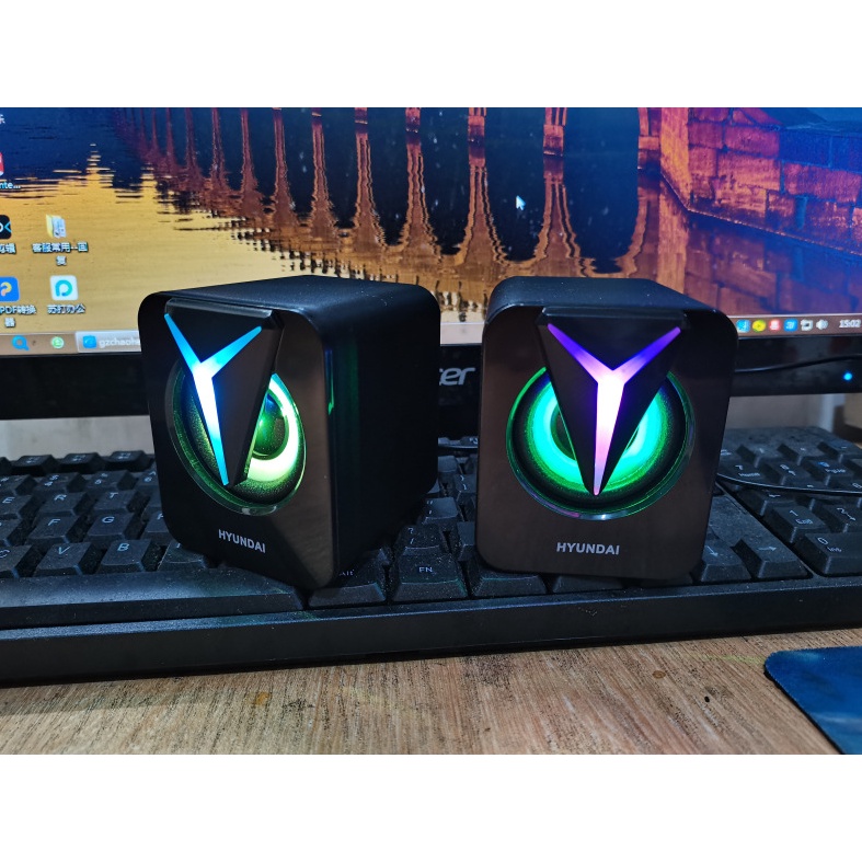 Loa Máy Tính - Loa Để Bàn Cao Cấp Đèn Led Đổi Màu Liên Tục Âm Bass Mạnh Mẽ