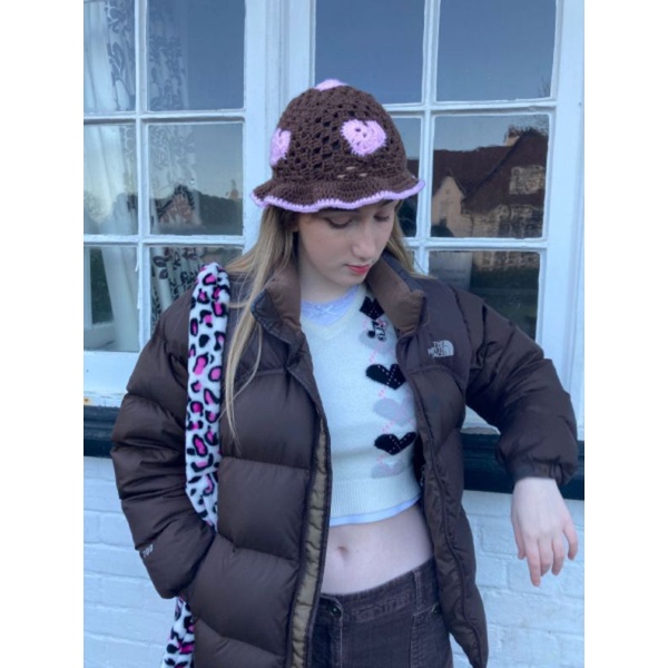 Nón len granny hat crochet