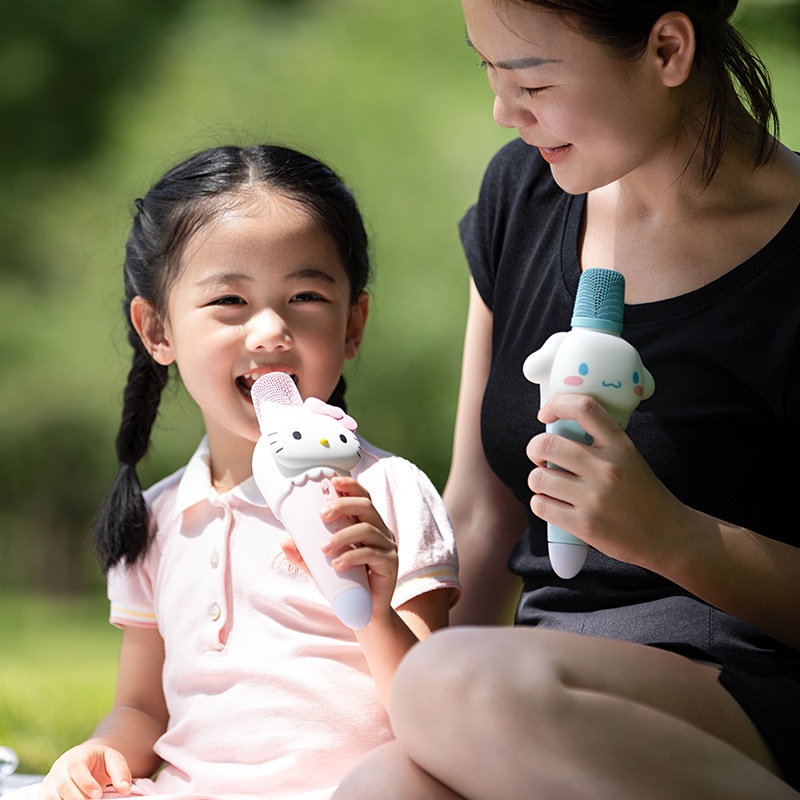 Sanrio Hello Kitty Cinnamoroll Condenser Mic Loa Nghe Nhạc Bluetooth Không Dây Mini Loa Di động Dễ Thương Loa Bluetooth Condenser Mic