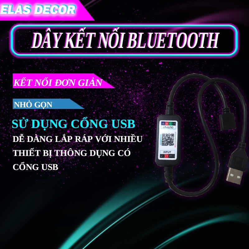 Dây điều khiển kết nối Bluetooth, Dây Cáp Bluetooth Đèn 5050 IP65 APP