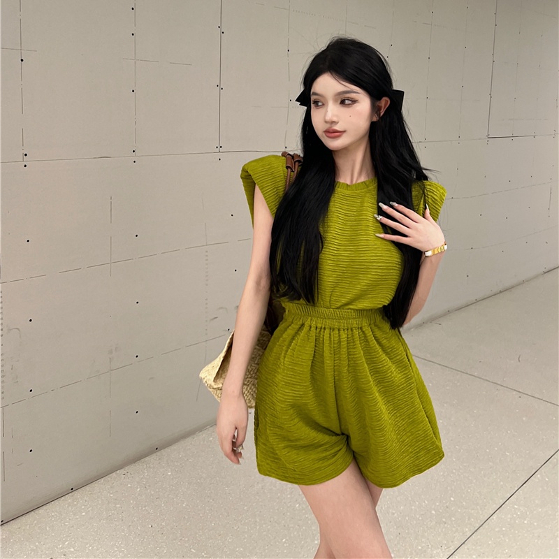 Set Áo Sát Nách Và Quần Short Dáng Rộng Thời Trang Mùa Hè Cho Nữ