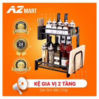 Kệ gia vị, kệ đựng gia vị 2 tầng cho nhà bếp siêu tiện dụng