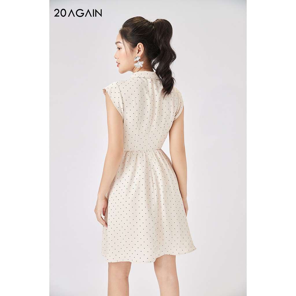 Đầm xòe cổ bẻ, chấm bi, trơn màu, thanh lịch 20AGAIN DEW1115 | BigBuy360 - bigbuy360.vn